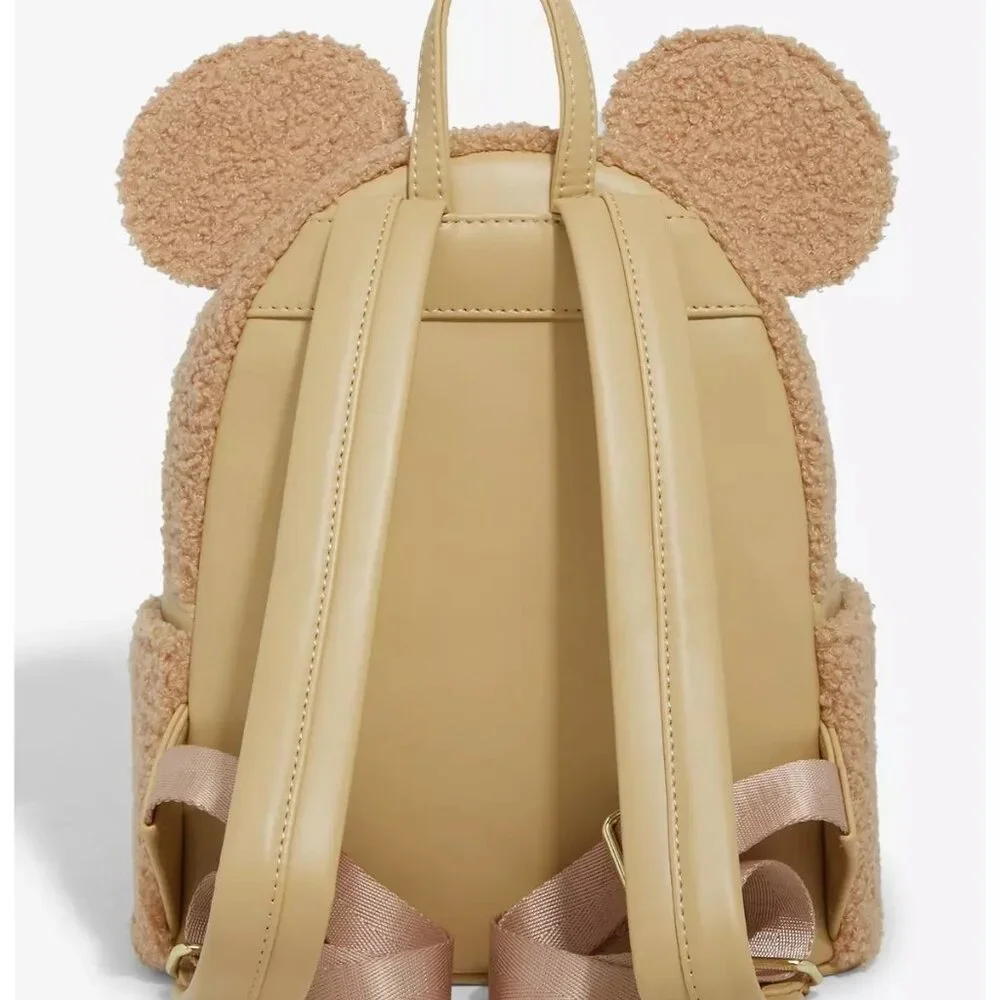 Loungefly Disney Minnie Mouse Sherpa Mini Backpack and Wallet Set NWT Exclusive - Picture 5 of 9